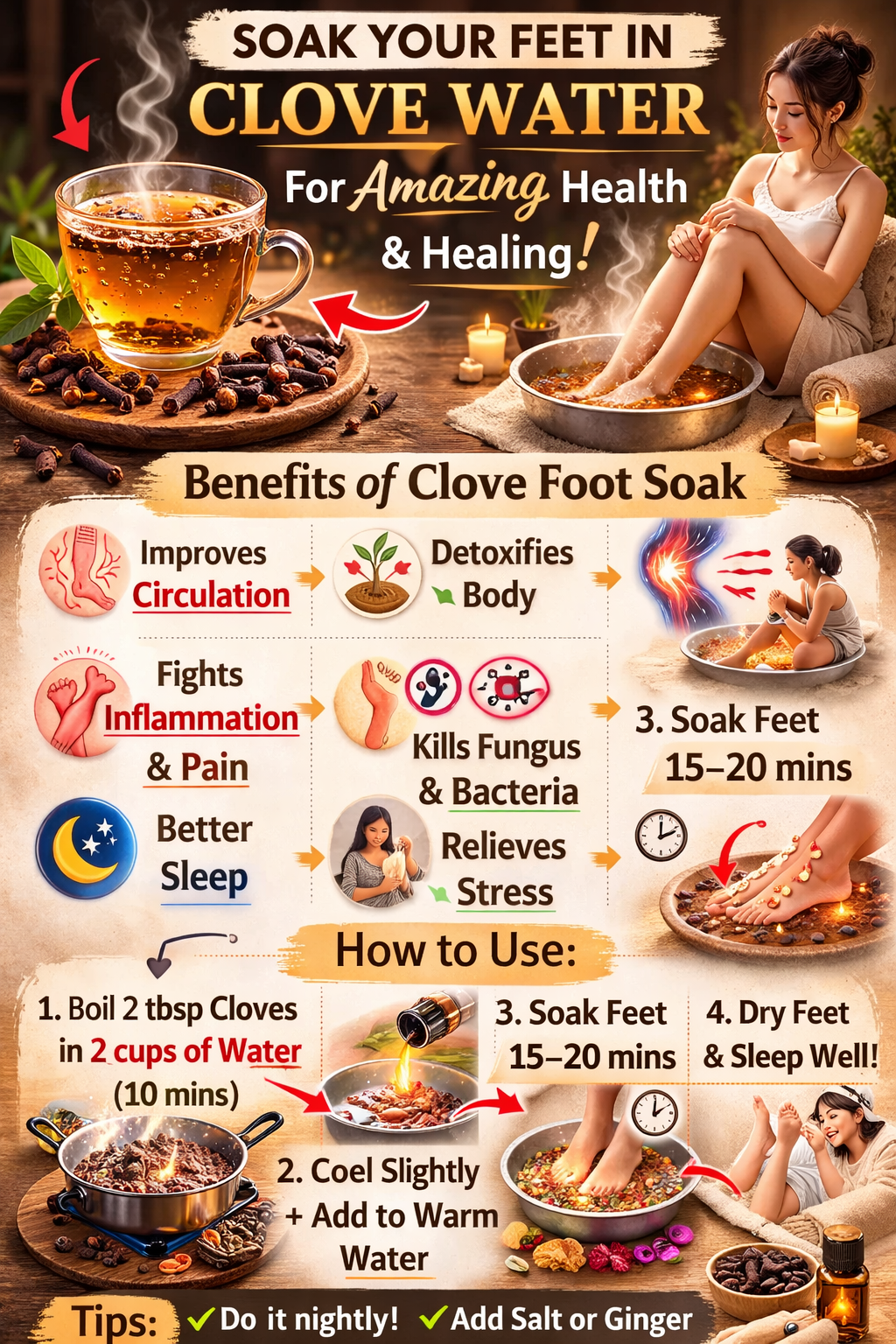 🌿🌿  Clove-Infused Water for Women: A Gentle, Traditional Self-Care Ritual